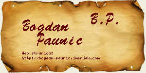 Bogdan Paunić vizit kartica